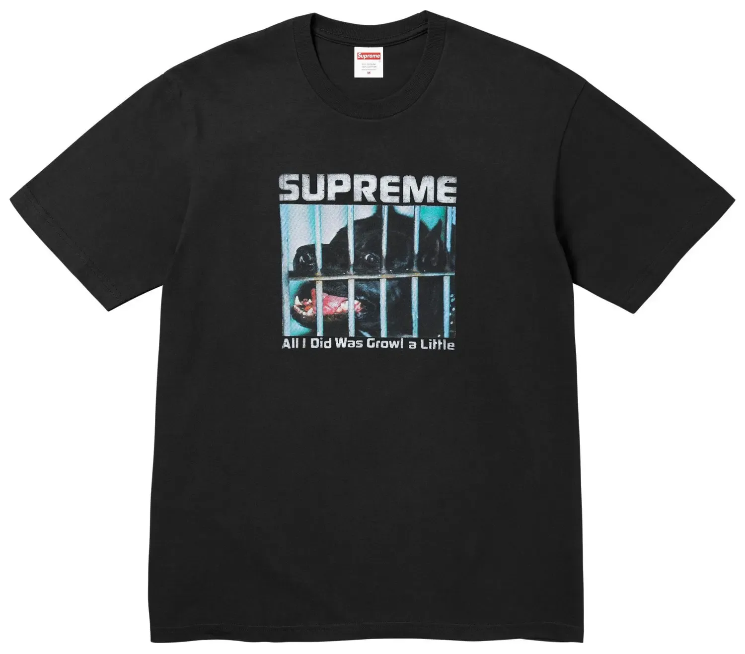 NEW SUPREME GROWL TEE BLACK