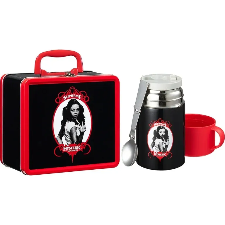 NEW SUPREME HYSTERIC GLAMOUR LUNCHBOX SET BLACK RED