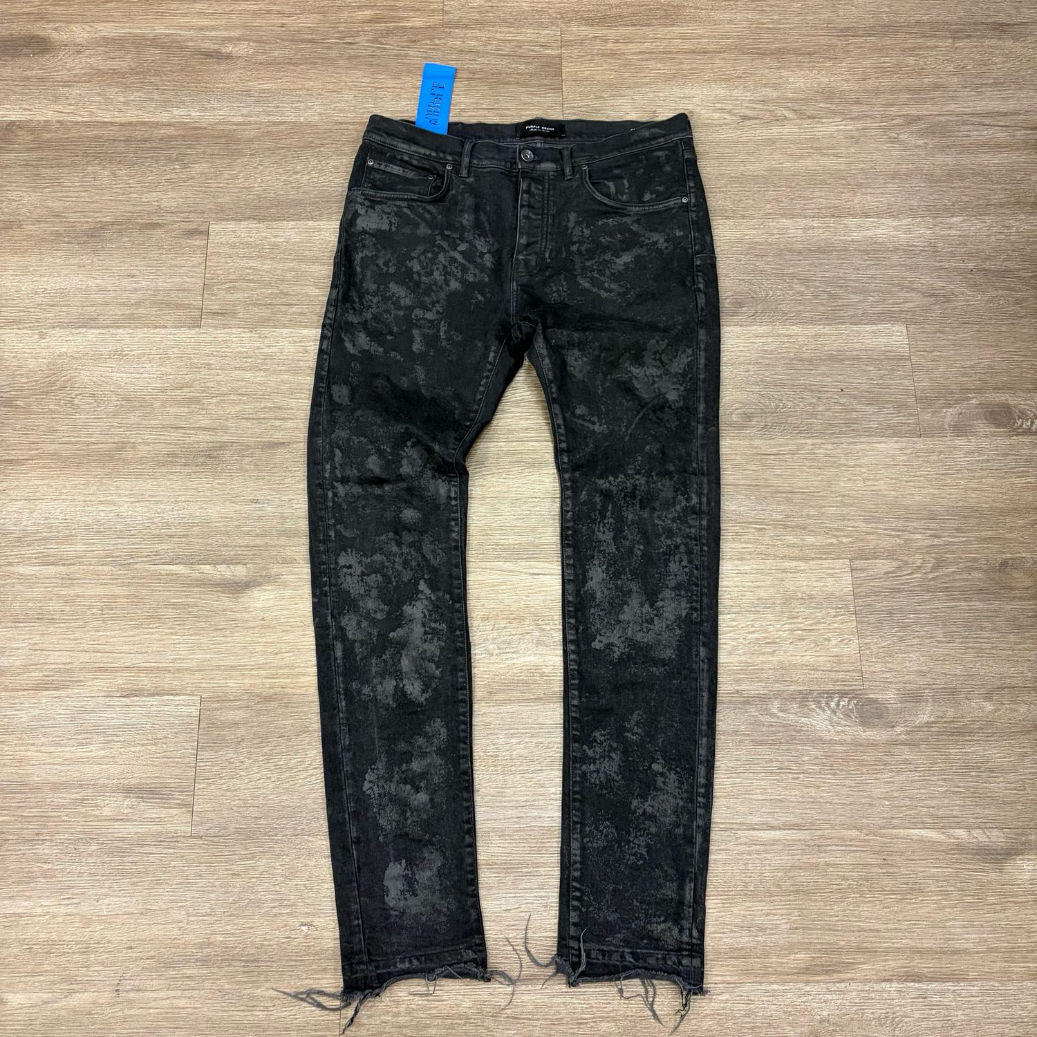 PO PURPLE BRAND P001 LIMITED EDITION BLACK WAXED JEANS SIZE 36
