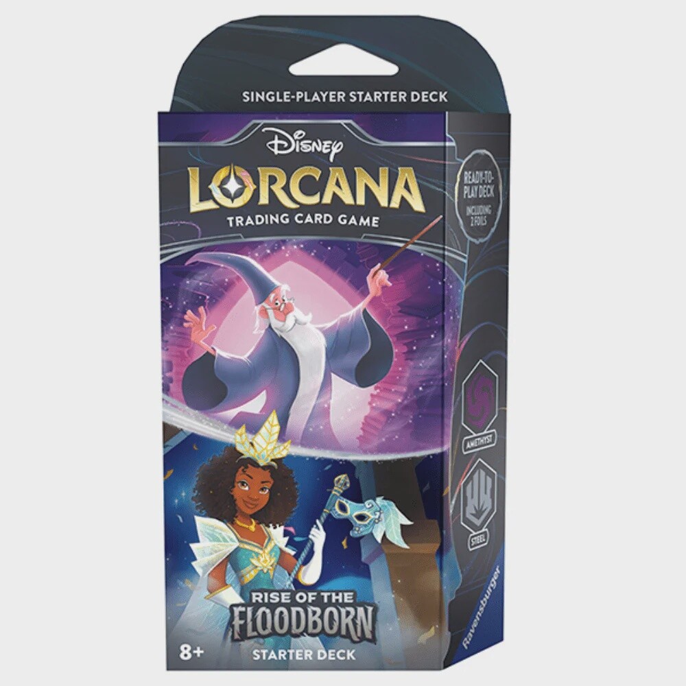 Lorcana Rise of the Floodborn Amethyst &amp; Steel Starter Deck