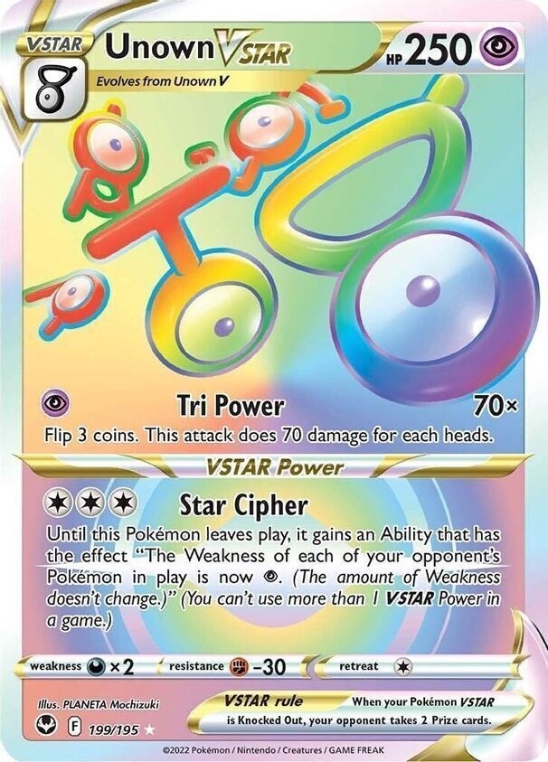 Unown VSTAR - Secret Rare - Silver Tempest - 199