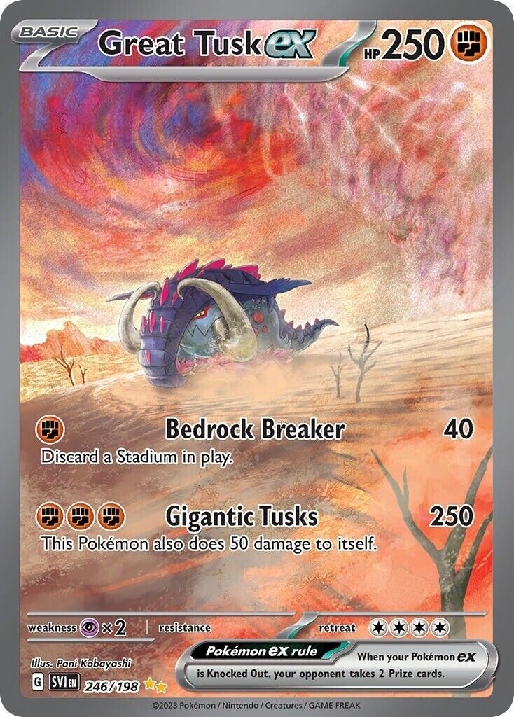 Great Tusk ex - Special Illustration Rare - Scarlet &amp; Violet - 246