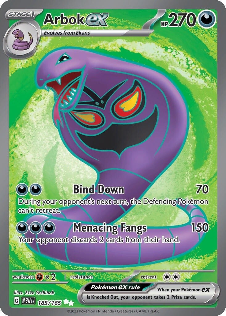 Arbok ex - Ultra Rare - 151 - 185