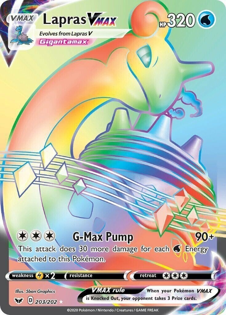 Lapras VMAX - Secret Rare - Sword &amp; Shield - 203