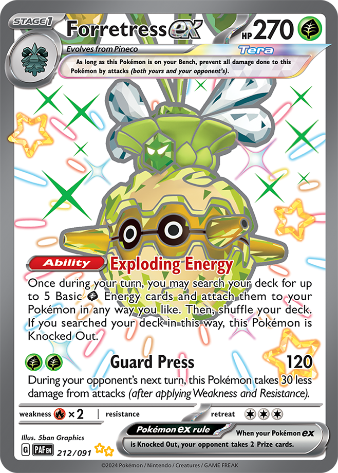 Forretress ex - Shiny Ultra Rare - Paldean Fates - 212