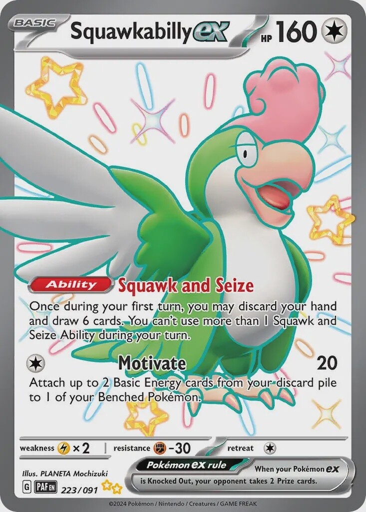 Squawkabilly ex - Shiny Ultra Rare - Paldean Fates - 223