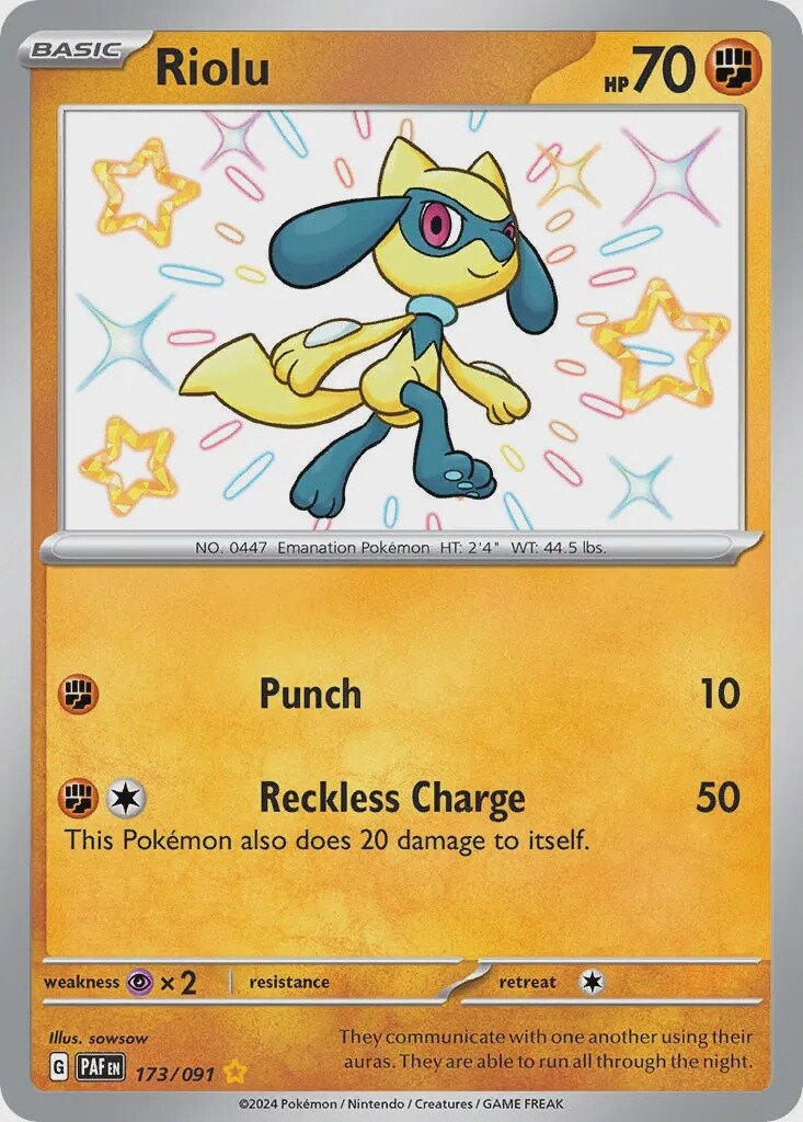 Riolu - Shiny Rare - Paldean Fates - 173