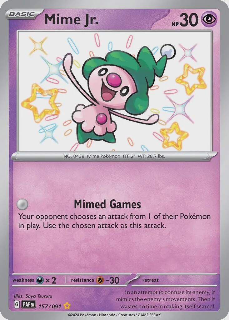 Mime Jr. - Shiny Rare - Paldean Fates - 157