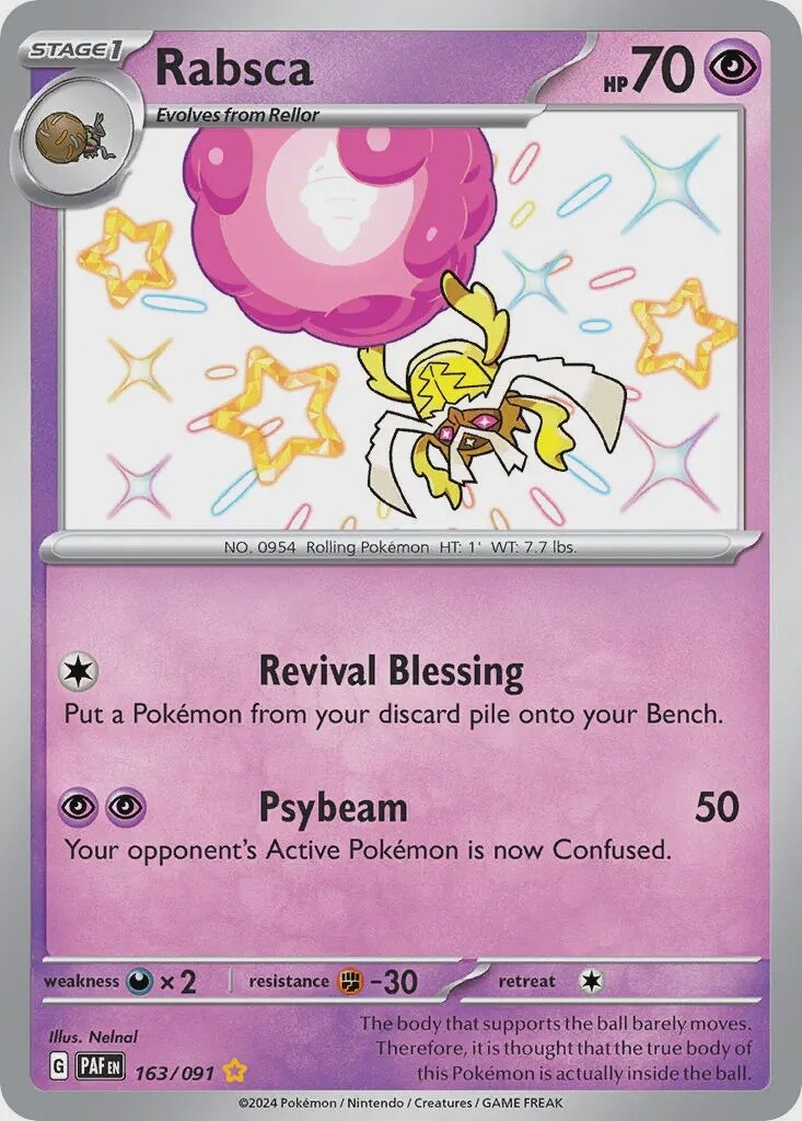 Rabsca - Shiny Rare - Paldean Fates - 163