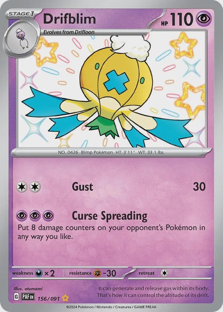Drifblim - Shiny Rare - Paldean Fates - 156