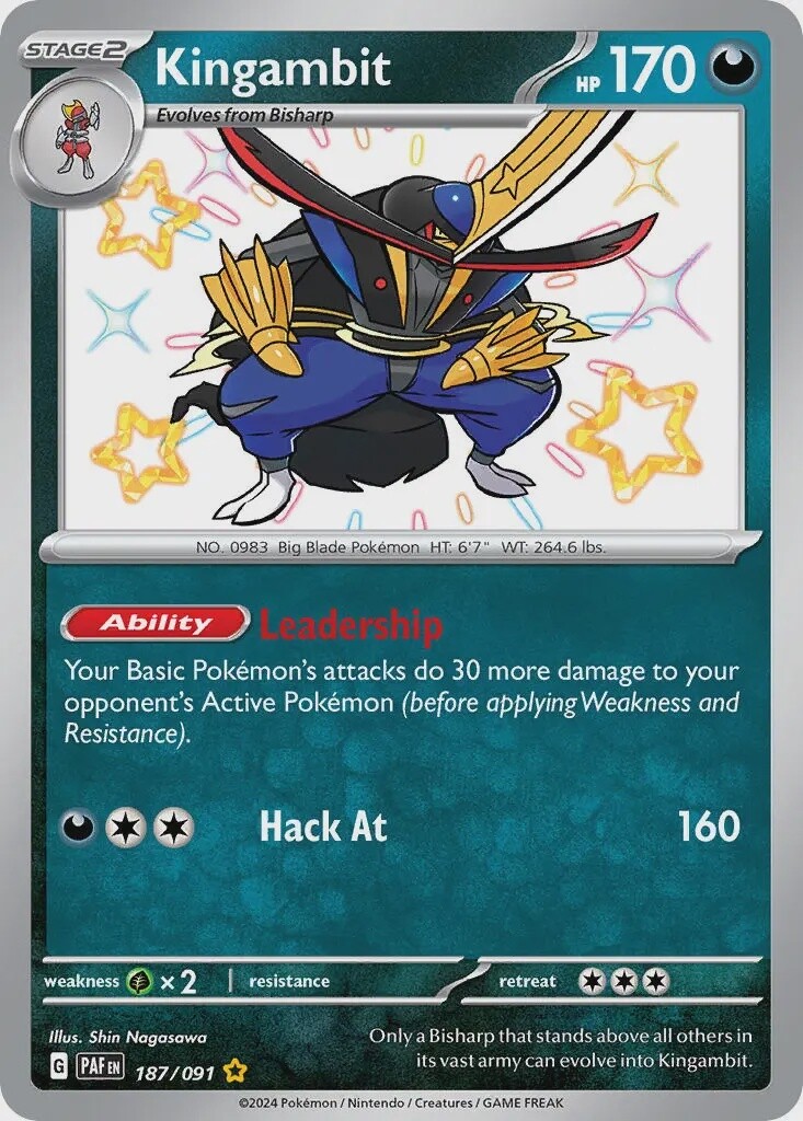 Kingambit - Shiny Rare - Paldean Fates - 187