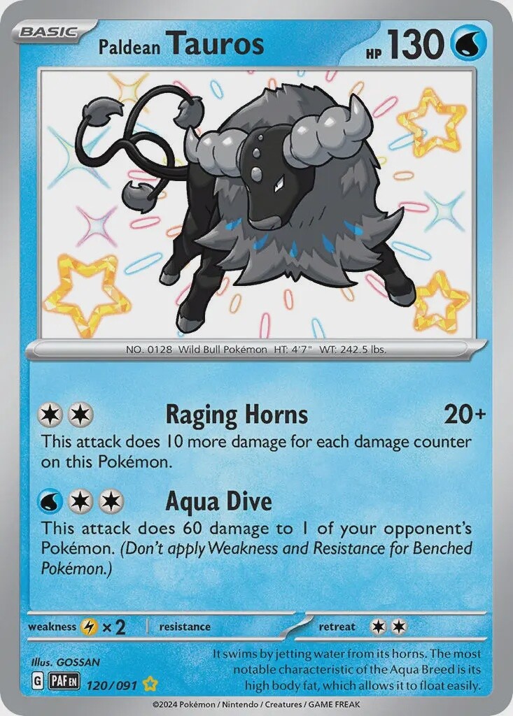 Paldean Tauros - Shiny Rare - Paldean Fates - 120