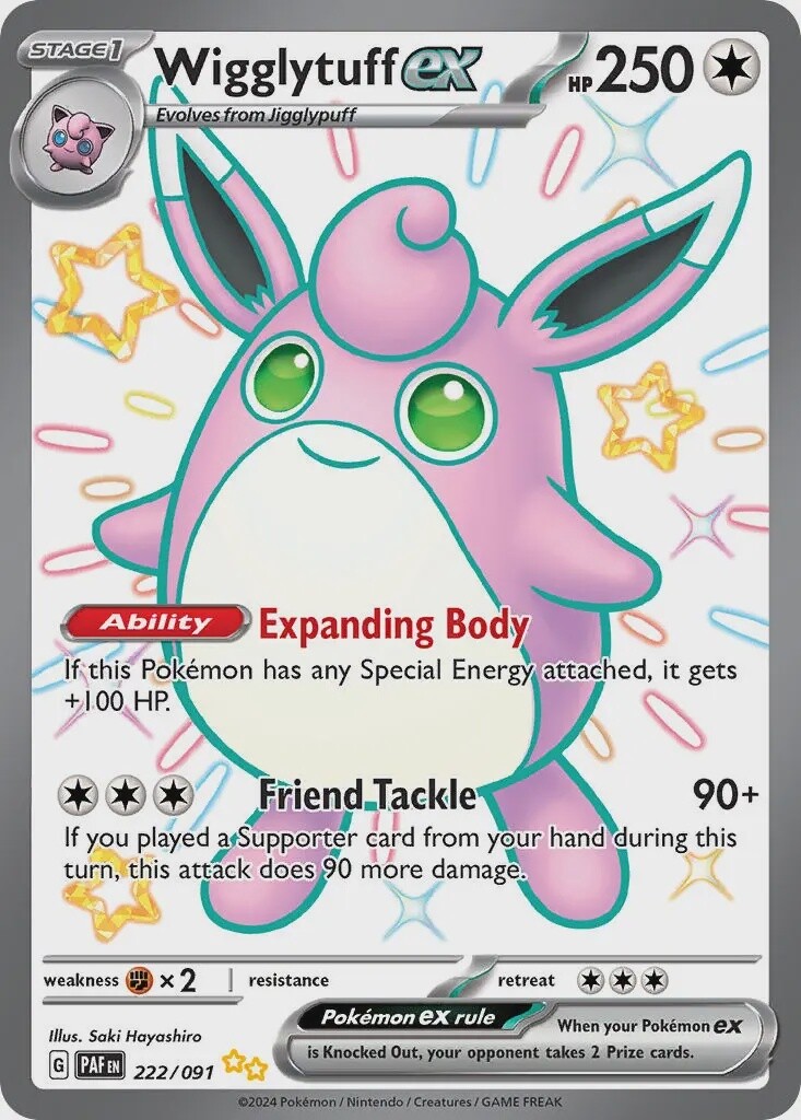 Wigglytuff ex - Shiny Ultra Rare - Paldean Fates - 222