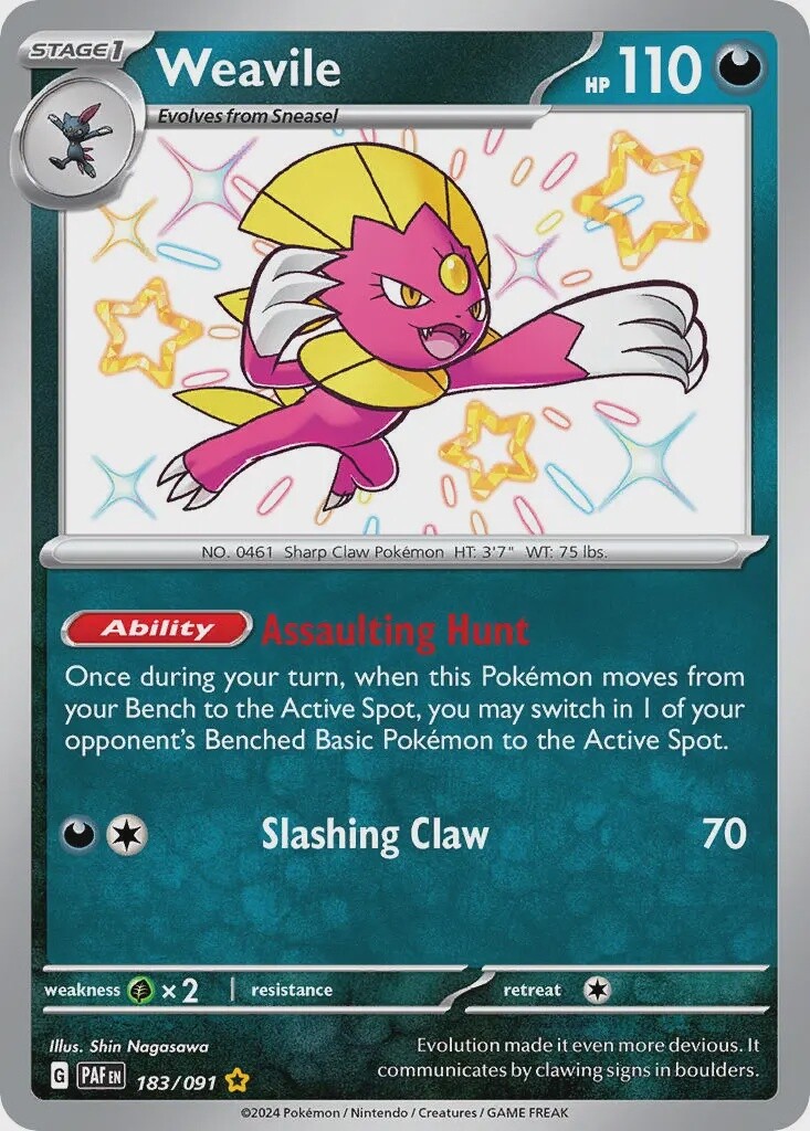 Weavile - Shiny Rare - Paldean Fates - 183