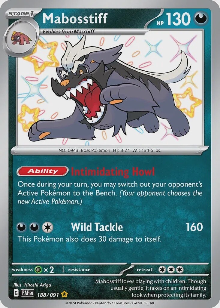 Mabosstiff - Shiny Rare - Paldean Fates - 188