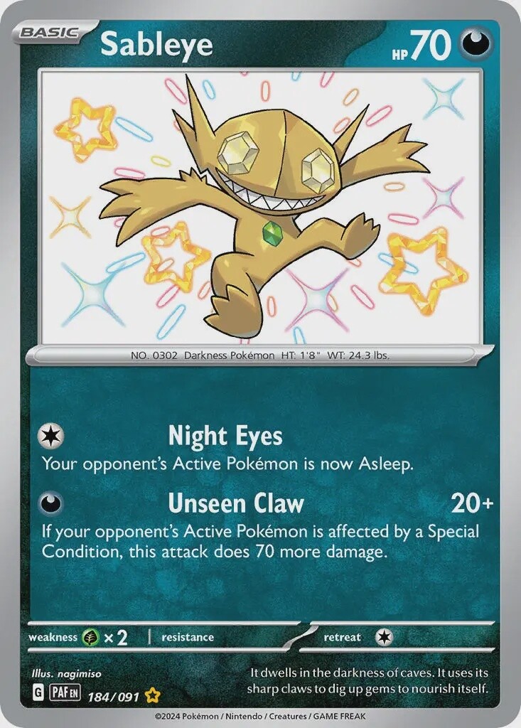 Sableye - Shiny Rare - Paldean Fates - 184