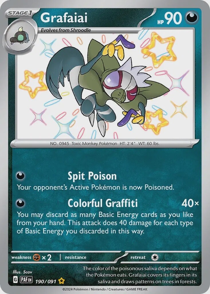 Grafaiai - Shiny Rare - Paldean Fates - 190