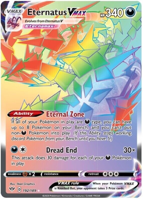 Eternatus VMAX - Secret Rare - Darkness Ablaze - 192