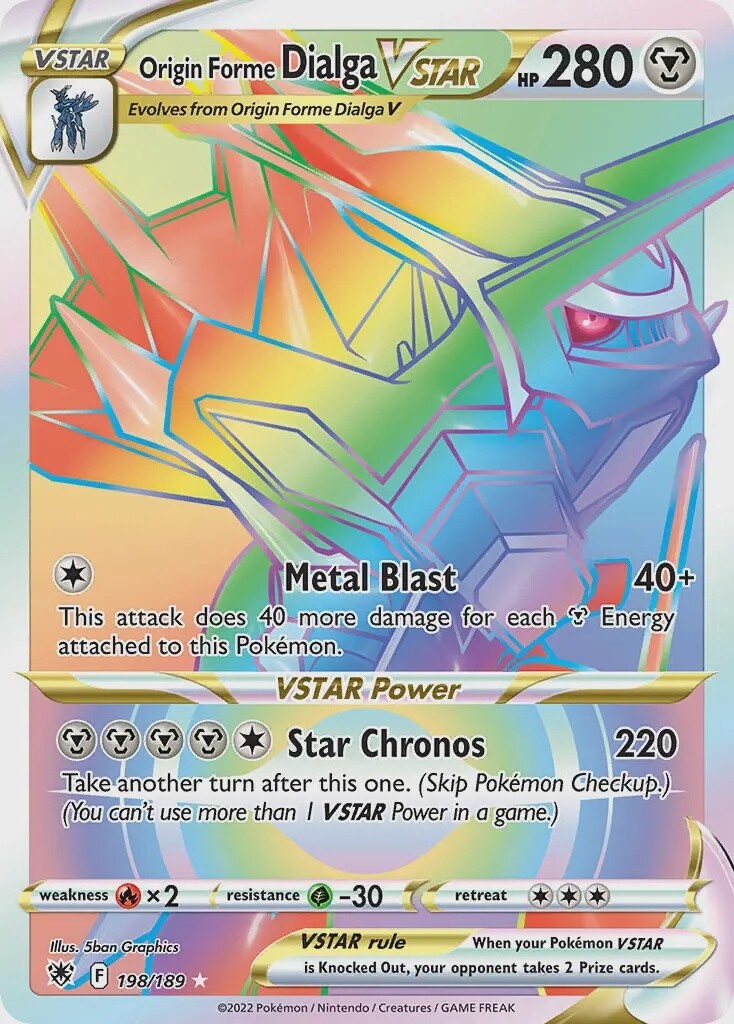 Origin Forme Dialga VSTAR - Secret Rare - Astral Radiance - 198