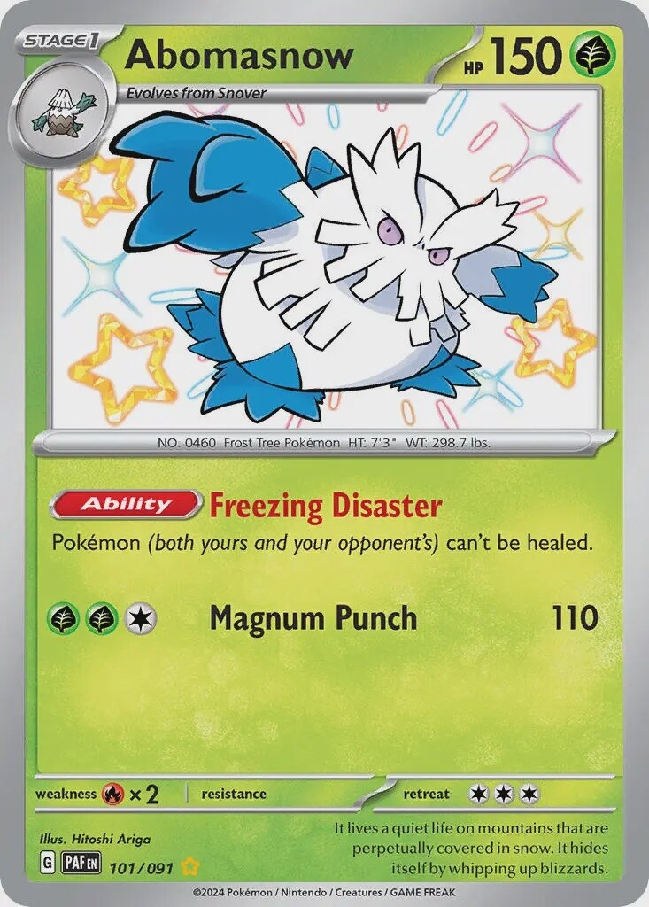 Abomasnow - Shiny Rare - Paldean Fates - 101