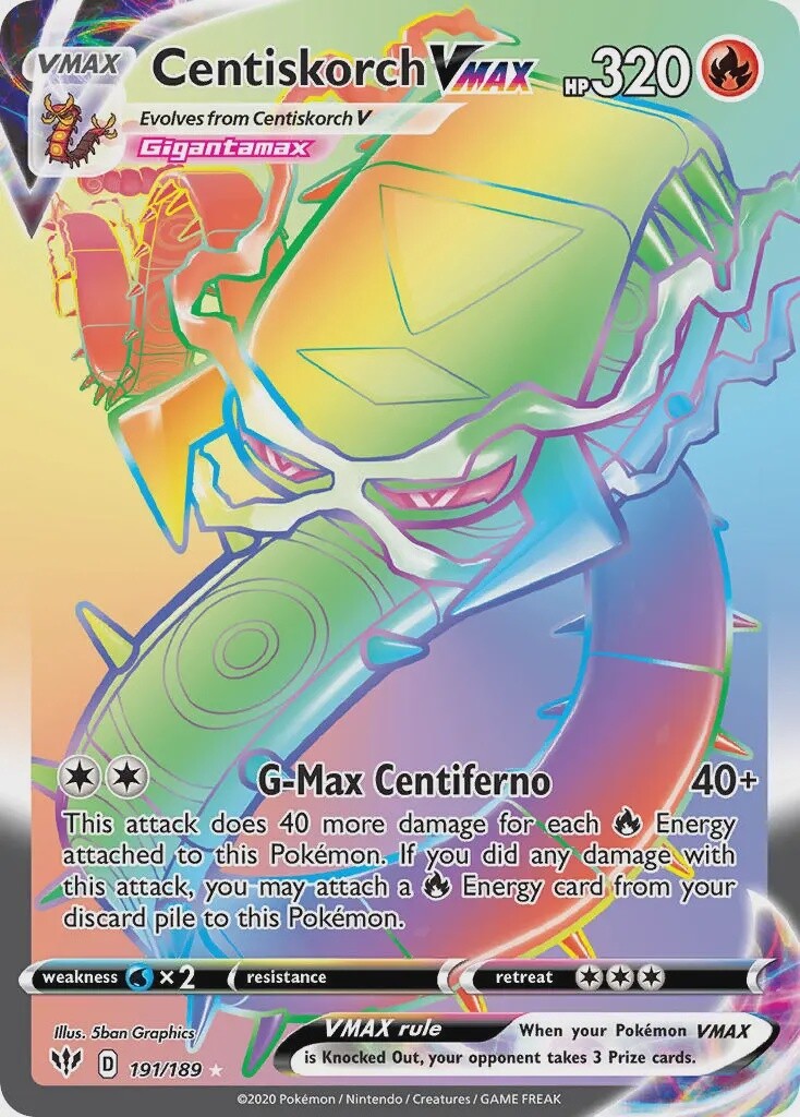 Centiskorch VMAX - Secret Rare - Darkness Ablaze - 191