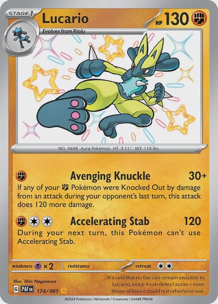 Lucario - Shiny Rare - Paldean Fates - 174