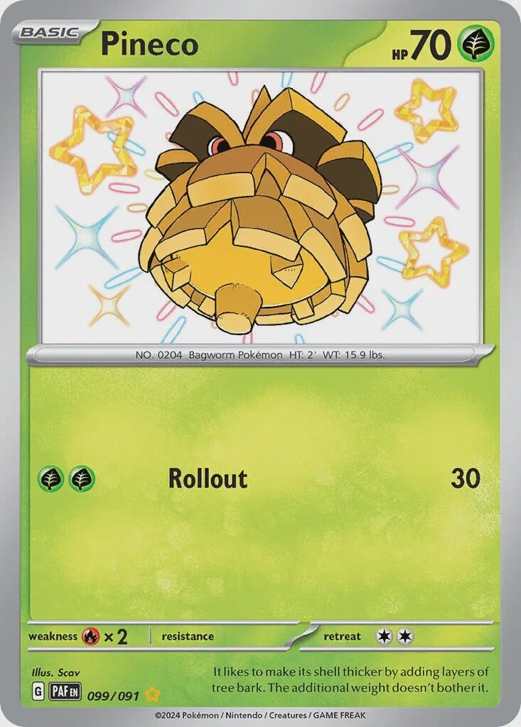 Pineco - Shiny Rare - Paldean Fates - 99