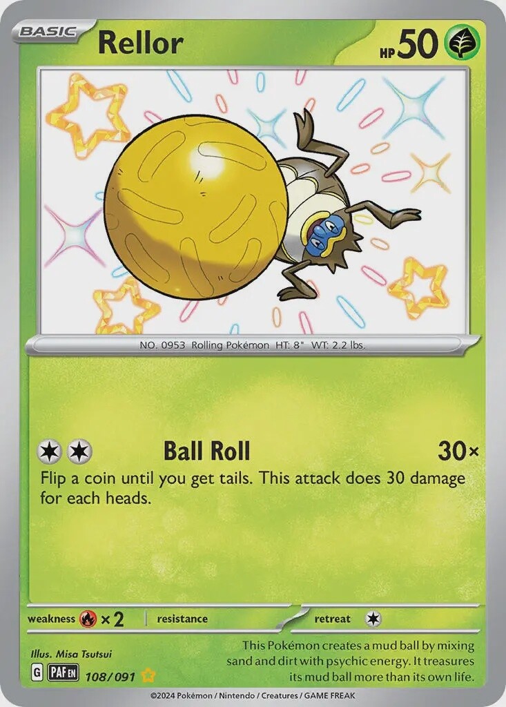 Rellor - Shiny Rare - Paldean Fates - 108