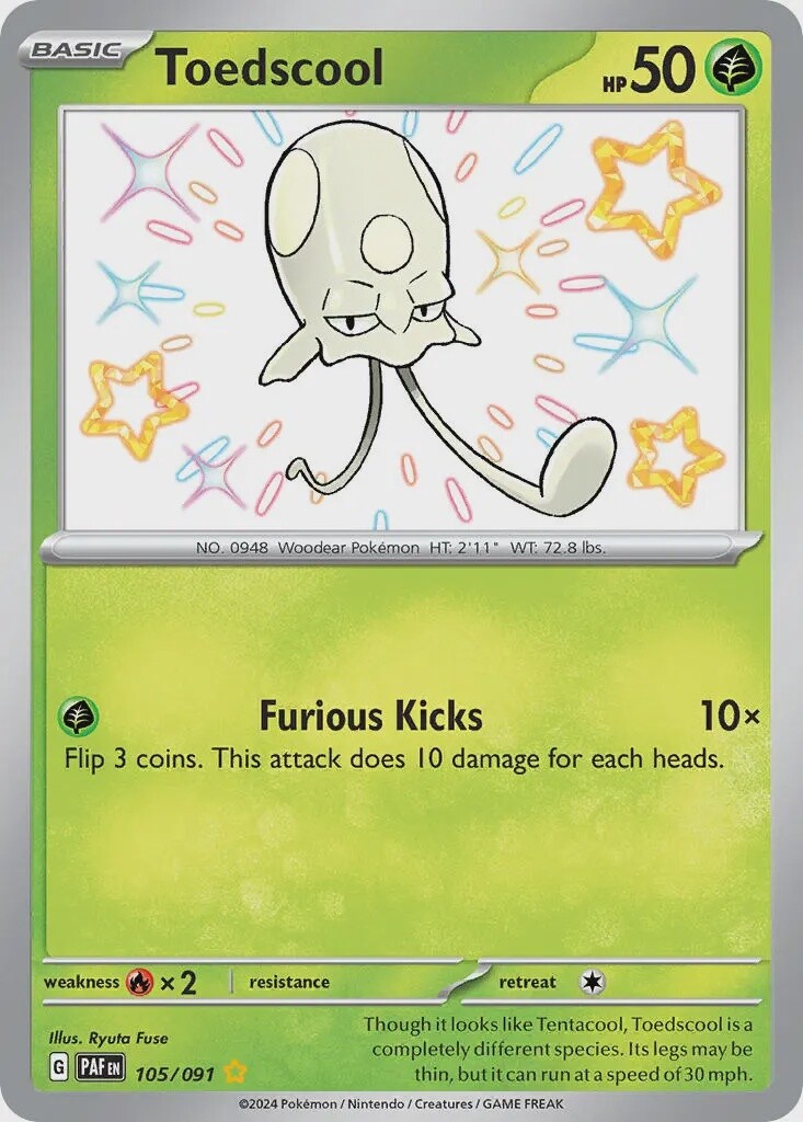 Toedscool - Shiny Rare - Paldean Fates - 105