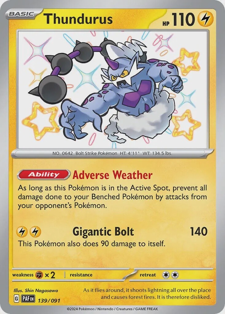 Thundurus - Shiny Rare - Paldean Fates - 139