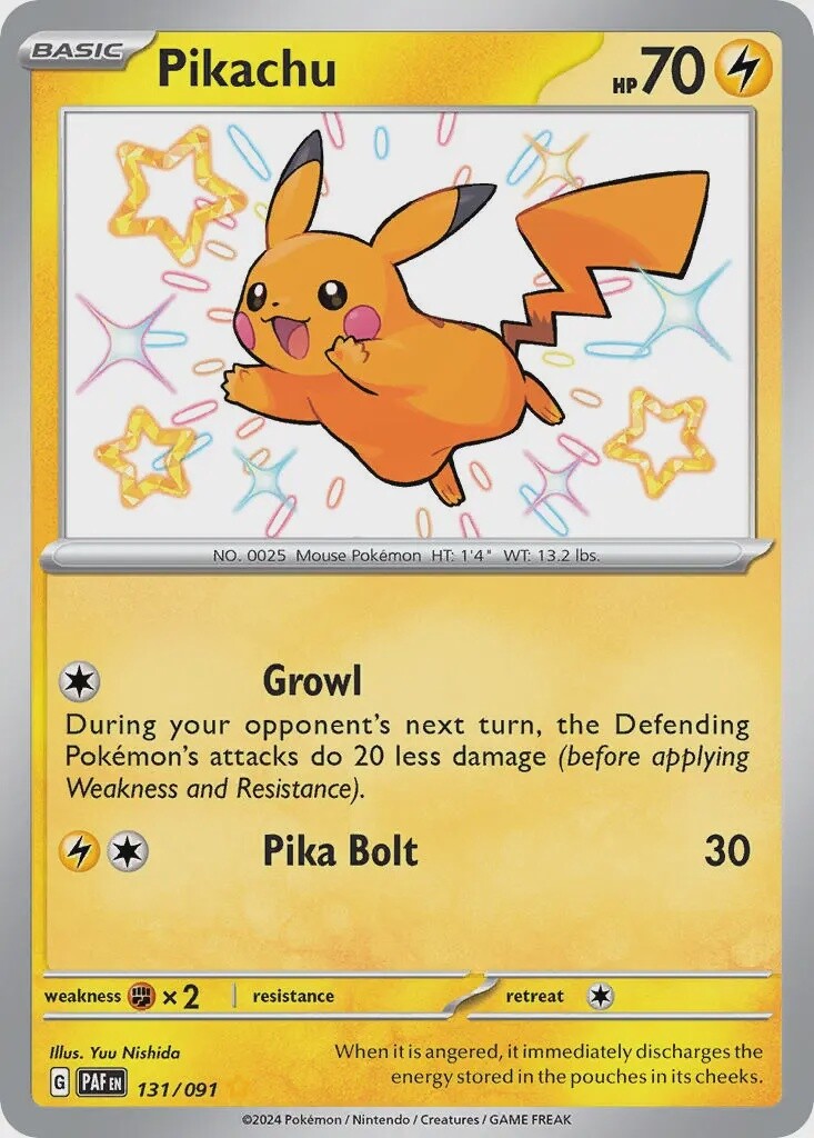 Pikachu - Shiny Rare - Paldean Fates - 131