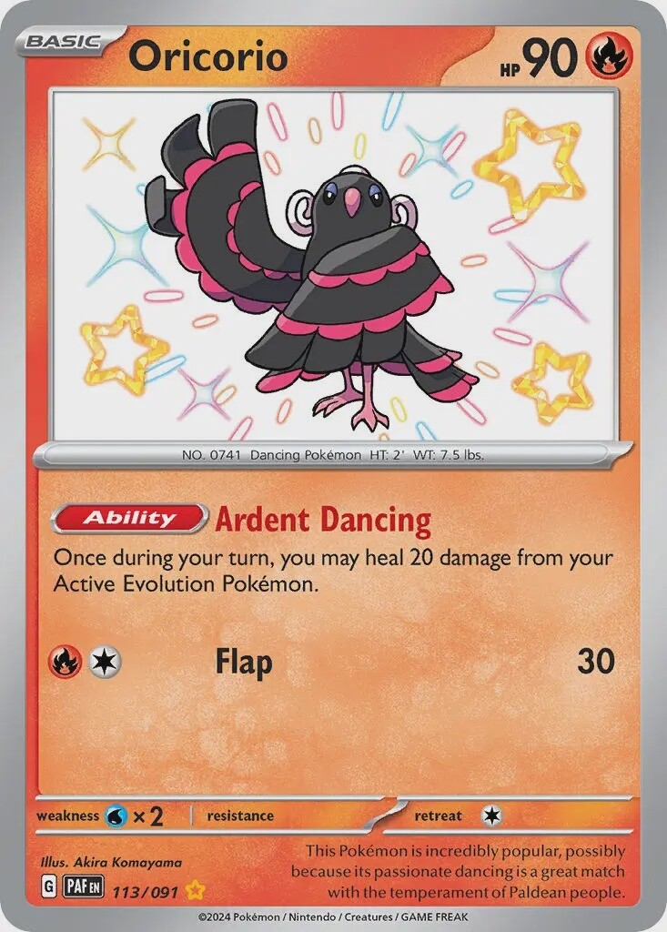 Oricorio - Shiny Rare - Paldean Fates - 113