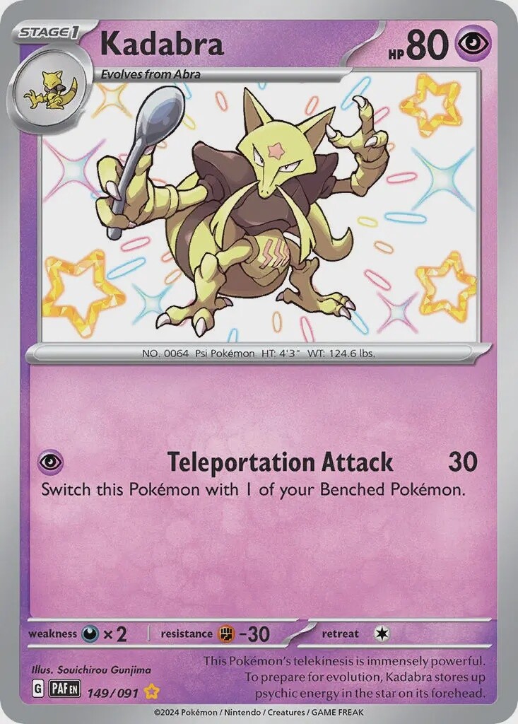 Kadabra - Shiny Rare - Paldean Fates - 149