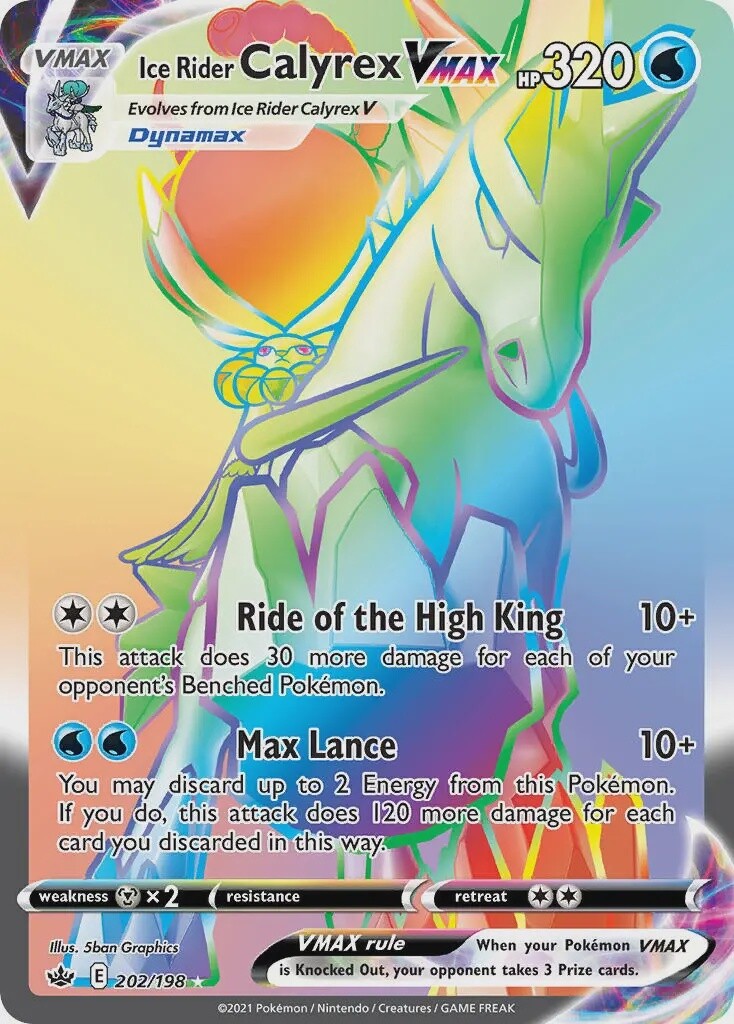 Ice Rider Calyrex VMAX - Secret Rare - Chilling Reign - 202