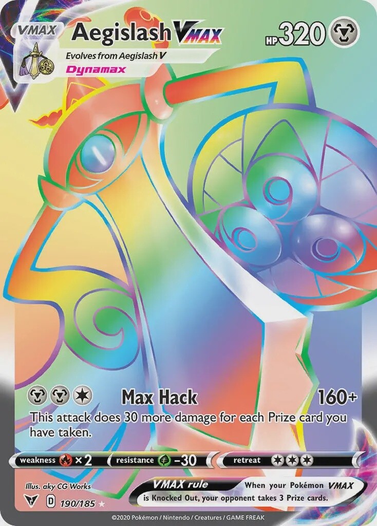 Aegislash VMAX - Secret Rare - Vivid Voltage - 190