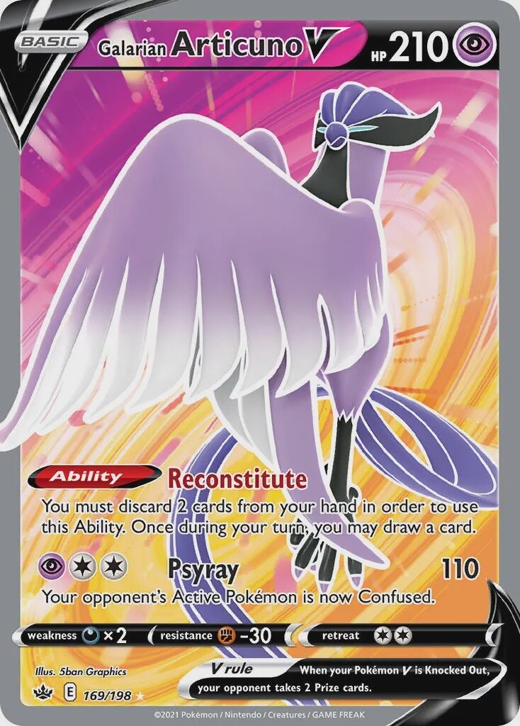 Galarian Articuno V - Ultra Rare - Chilling Reign - 169