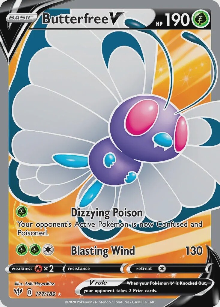 Butterfree V - Ultra Rare - Darkness Ablaze - 177