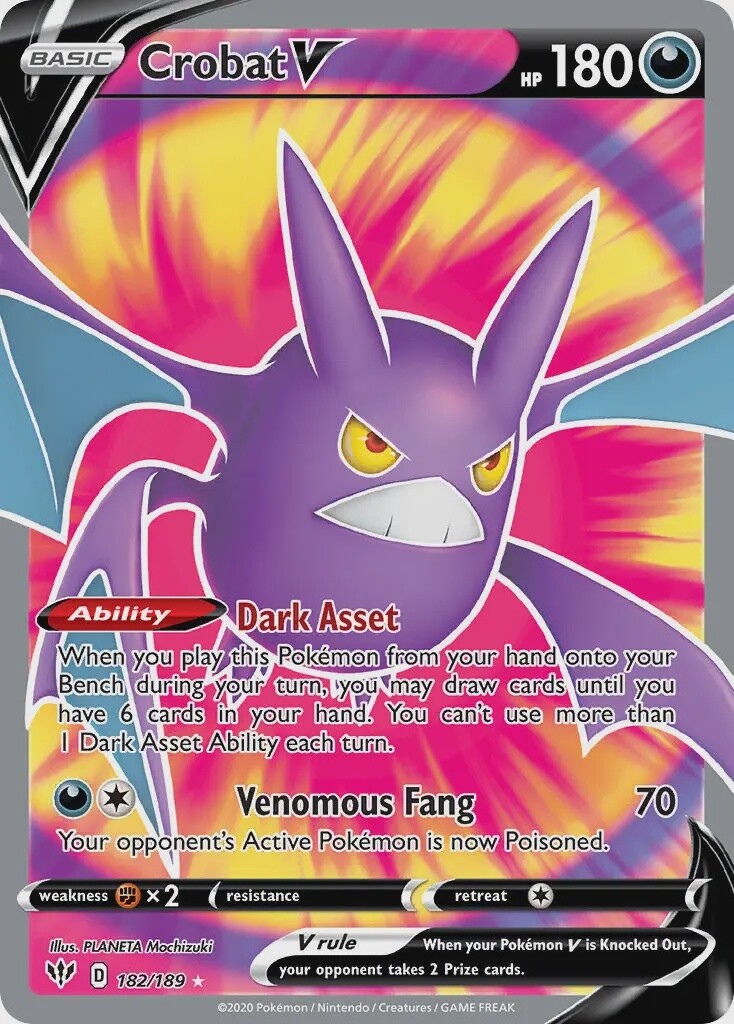 Crobat V - Ultra Rare - Darkness Ablaze - 182