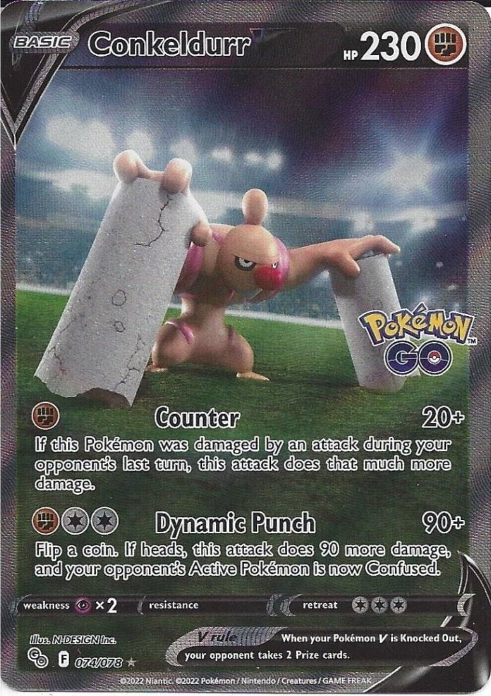 Conkeldurr V - Ultra Rare - Pokémon GO - 74