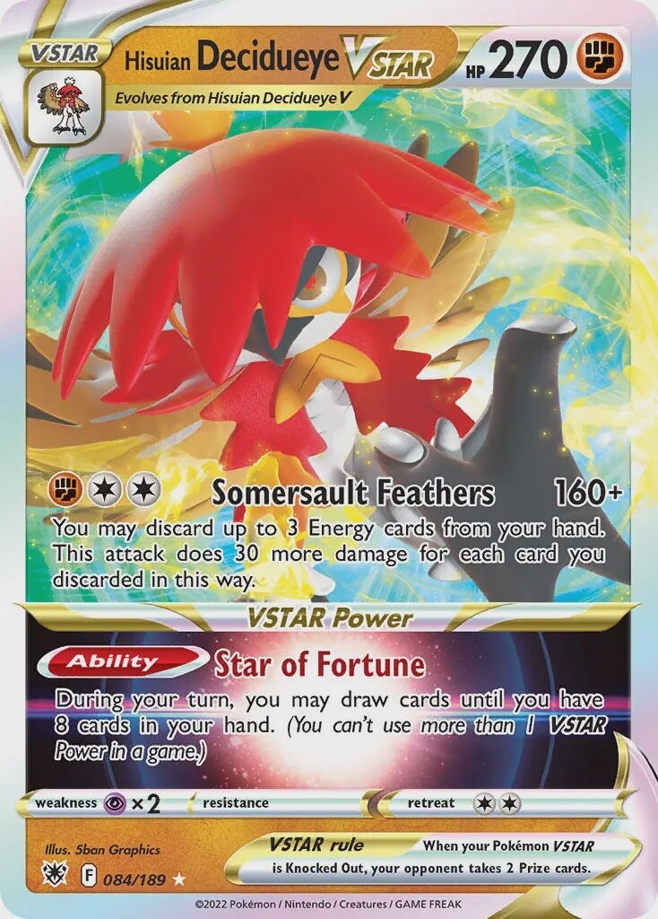 Hisuian Decidueye VSTAR - Ultra Rare - Astral Radiance - 84