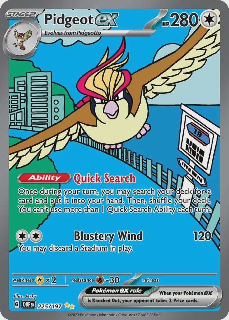 Pidgeot ex - Special Illustration Rare - Obsidian Flames - 225