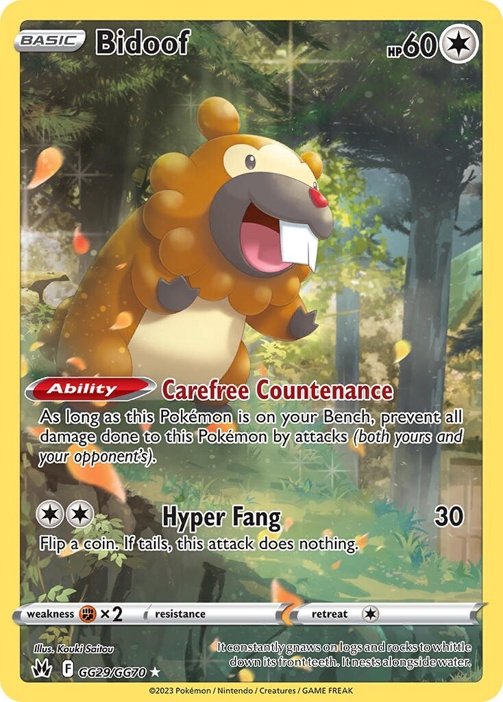 Bidoof - Holo Rare - Crown Zenith - GG29