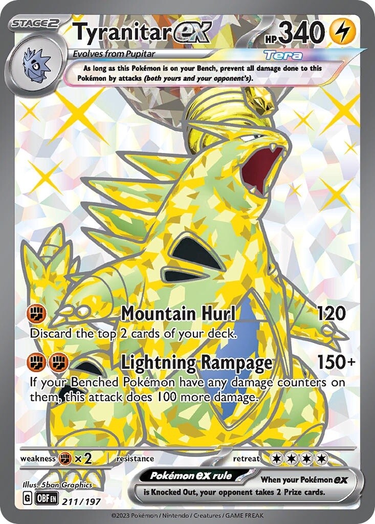Tyranitar ex - Ultra Rare - Obsidian Flames - 211