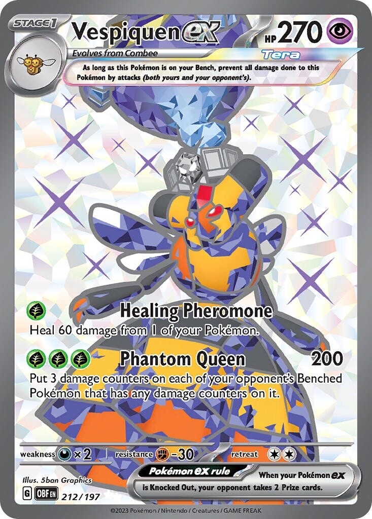 Vespiquen ex - Ultra Rare - Obsidian Flames - 212