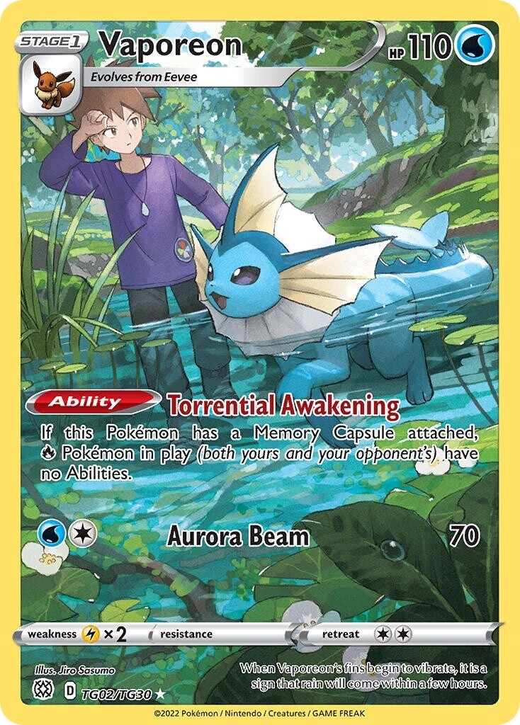 Vaporeon - Holo Rare - Brilliant Stars - TG02