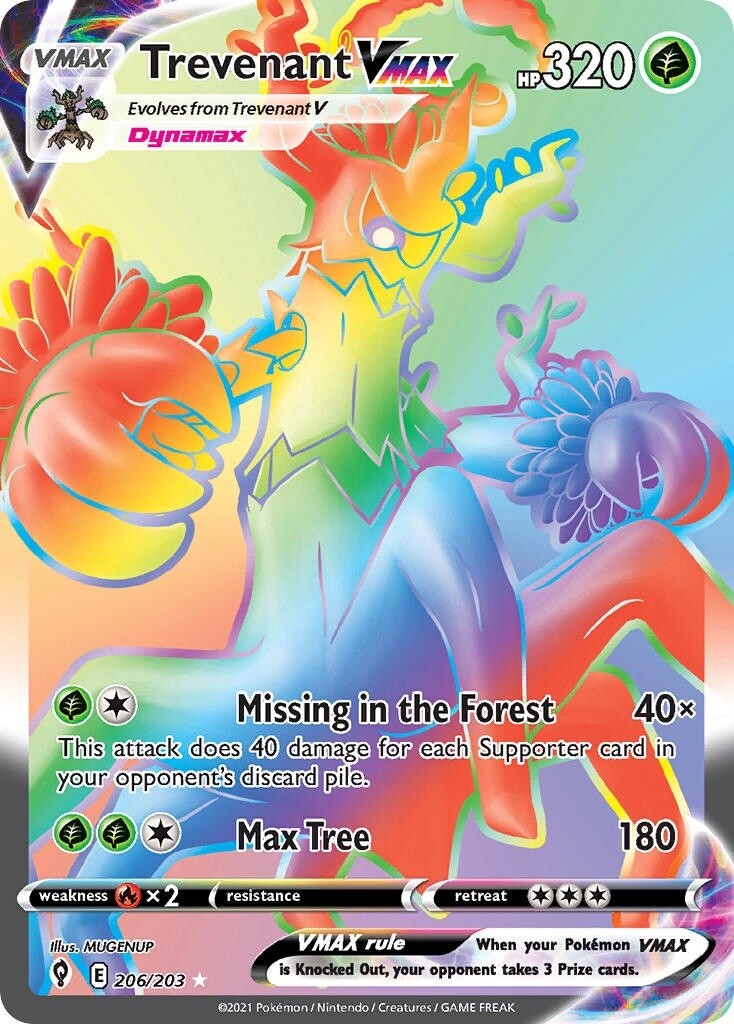 Trevenant VMAX - Secret Rare - Evolving Skies - 206