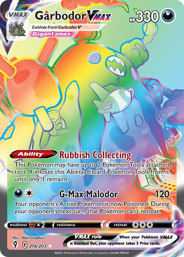 Garbodor VMAX - Secret Rare - Evolving Skies - 216