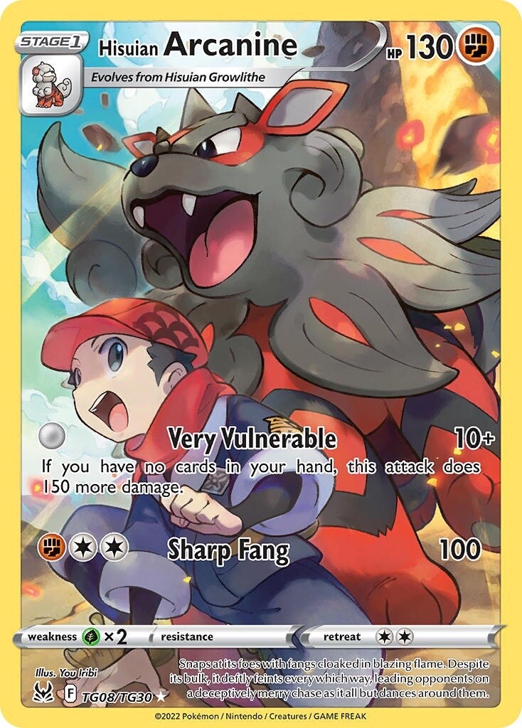 Hisuian Arcanine - Holo Rare - Lost Origin - TG08