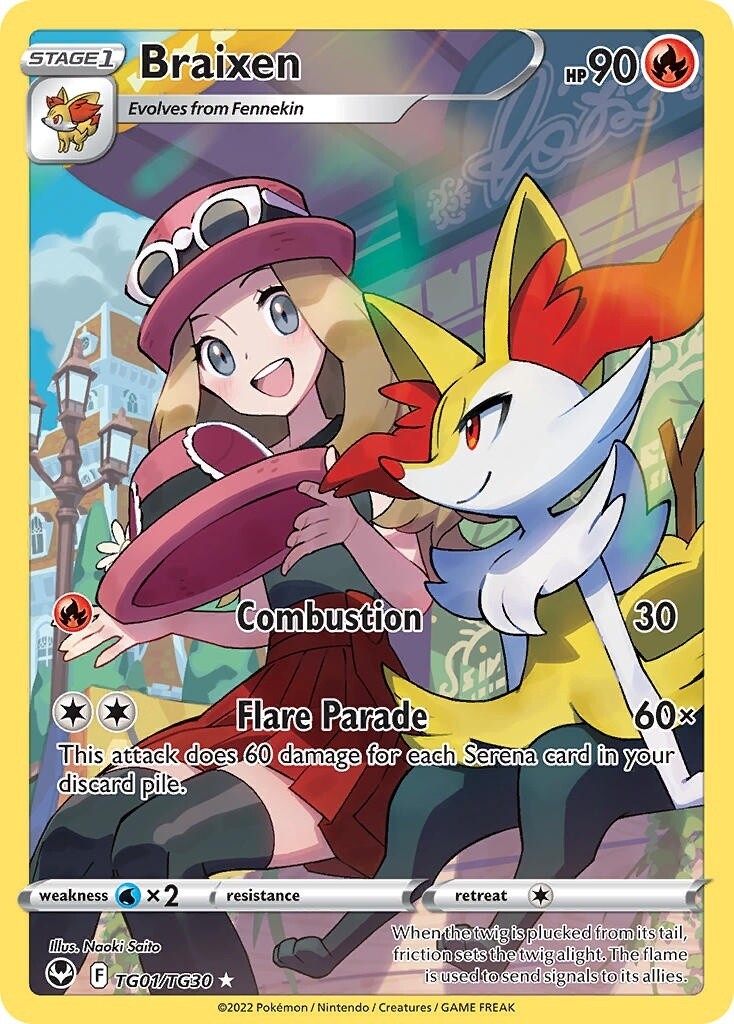 Braixen - Holo Rare - Silver Tempest - TG01