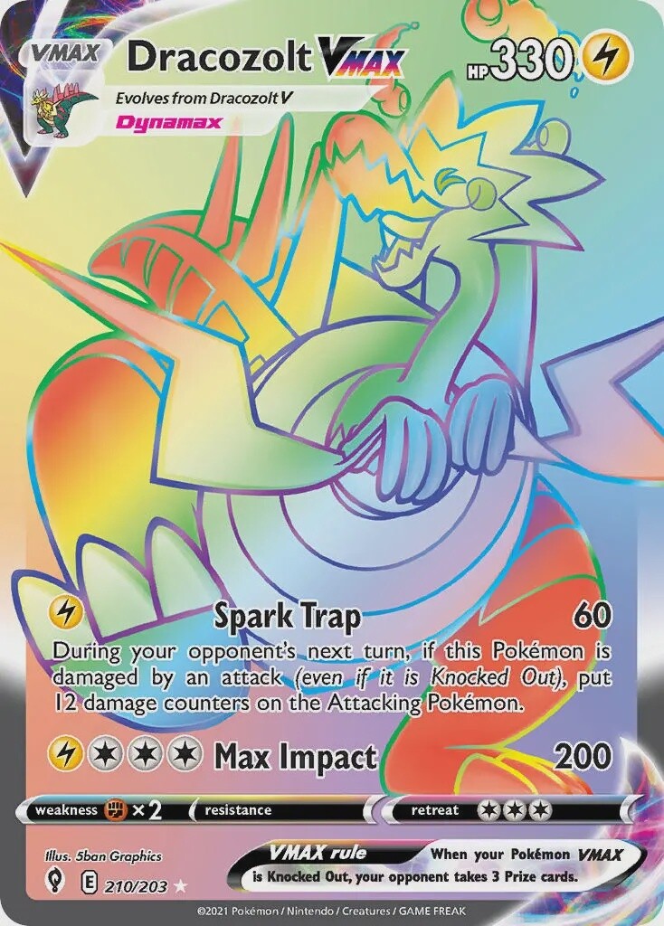Dracozolt VMAX - Secret Rare - Evolving Skies - 210